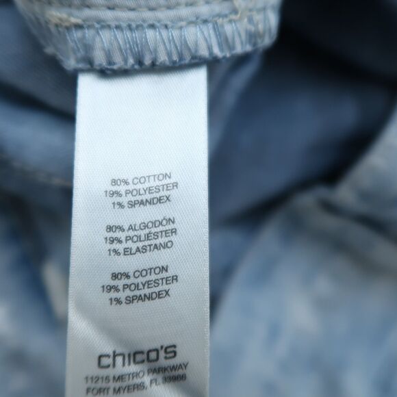 Chico's Platinum Jeans Women's 2 US 12 Blue High-Rise Ankle Denim Acid Wash - Picture 9 of 14